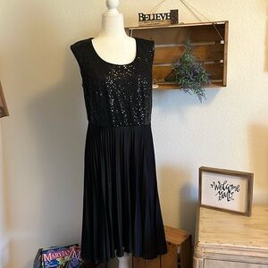 R & M Richard’s Black Sequenced Dress Sleeveless Size 12